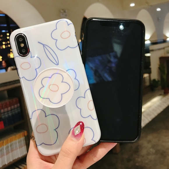 LAST! NEW iPhone XS/X/7/8 Flower Case W/Holder - Picture 3 of 3